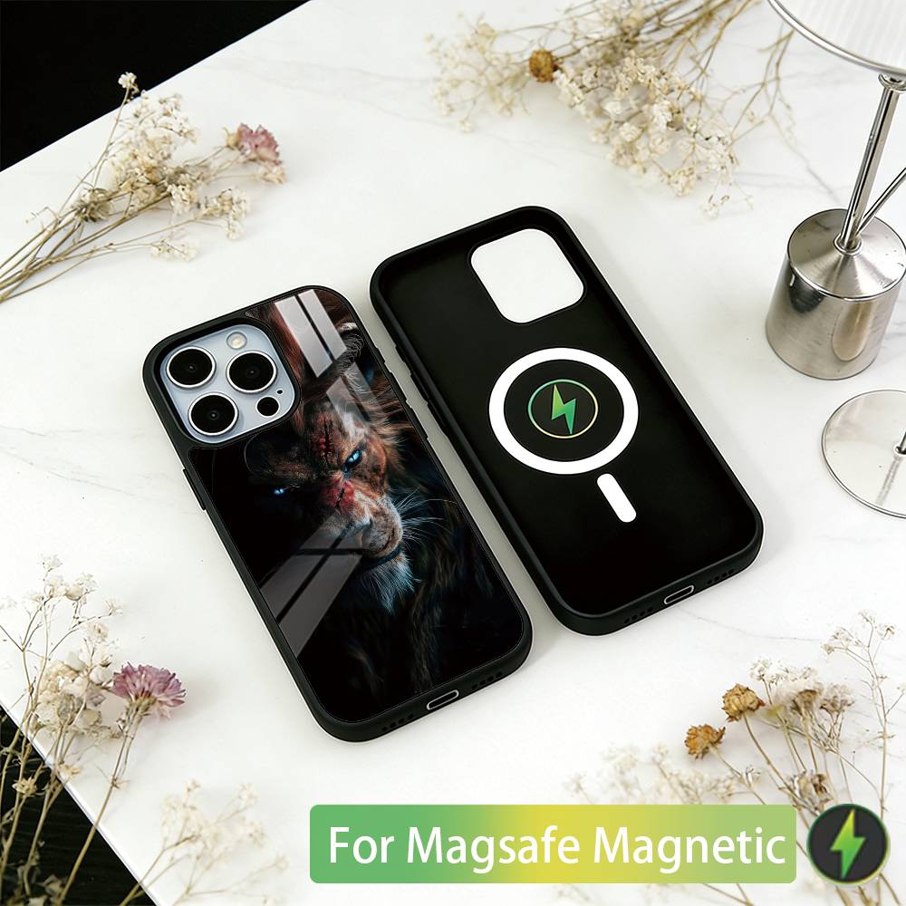

Animal The Lion Phone Case For iPhone17,16,15,14,13,12,11 Plus,Pro Magnetic For Magsafe Wireless Charging iPhone16Pro