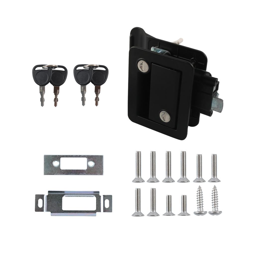 RV Door Lock Inside Outside Double Open Door Lock for Camper Caravan Trailer Replacement RV Entry Door Lock Latch Handle
