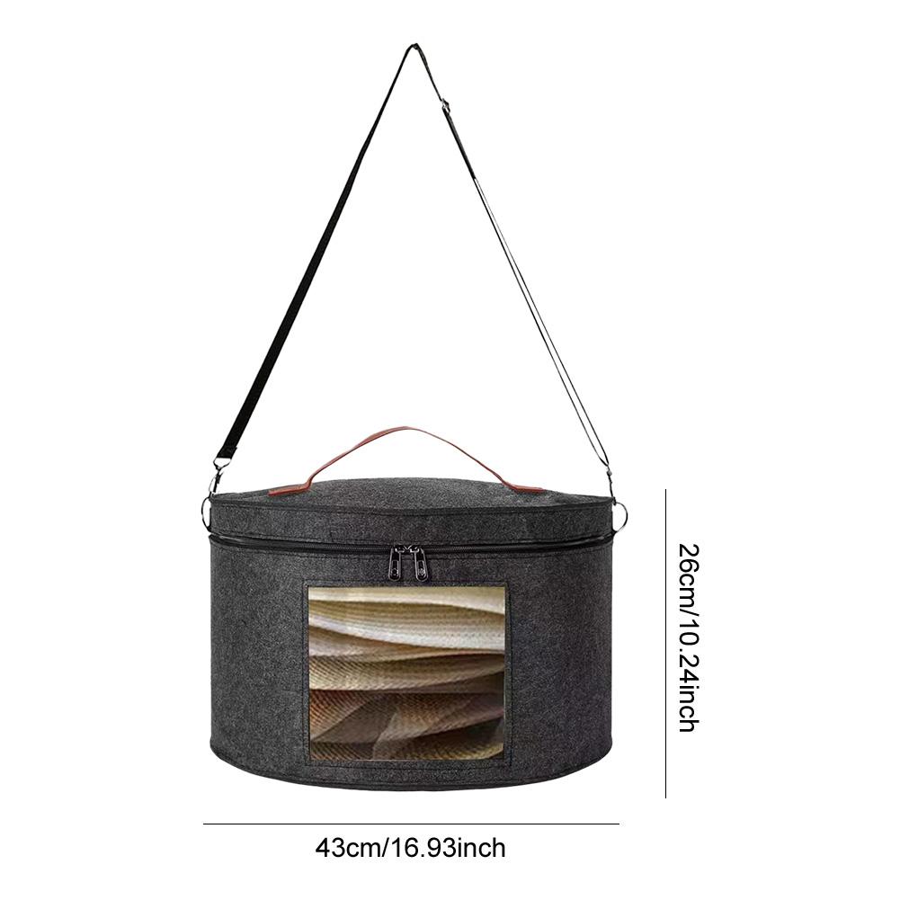 Collapsible Hat Case -Handle & Shoulder Strap Hat Clothes Storage Bin Foldable Hat Organizer Bag for Travel and Closet Storage