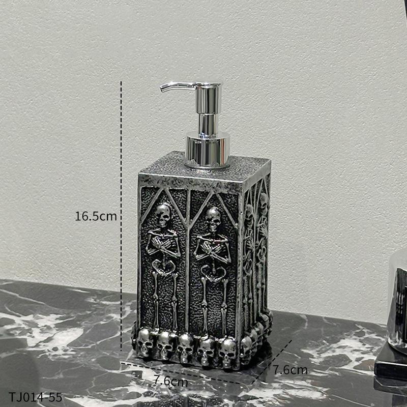 European Resin Skull Hand Sanitizer Refill Bottle Bathroom Shampoo Shower Gel Makeup Remover Storage Bottle Bathroom Accessory