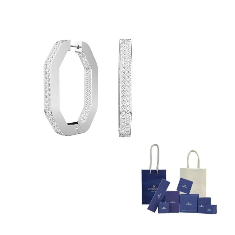 Swarovski Dextera Rhodium plated Earrings Womens F-Original Brand Box And Bag