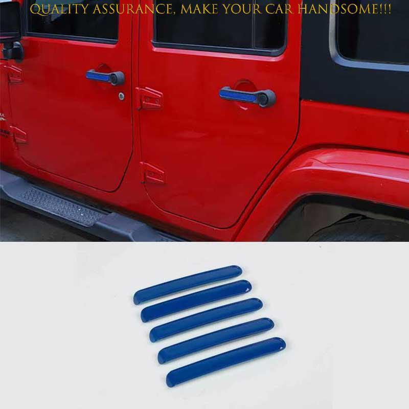 For Jeep Wrangler JK 4DR 2007-2017 Ocean Blue Exterior Side Door Handle Strip