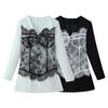 Europäisches & Amerikanisches V-Ausschnitt Schlankes Spitzen-Patchwork-Kleid, Stil 2026