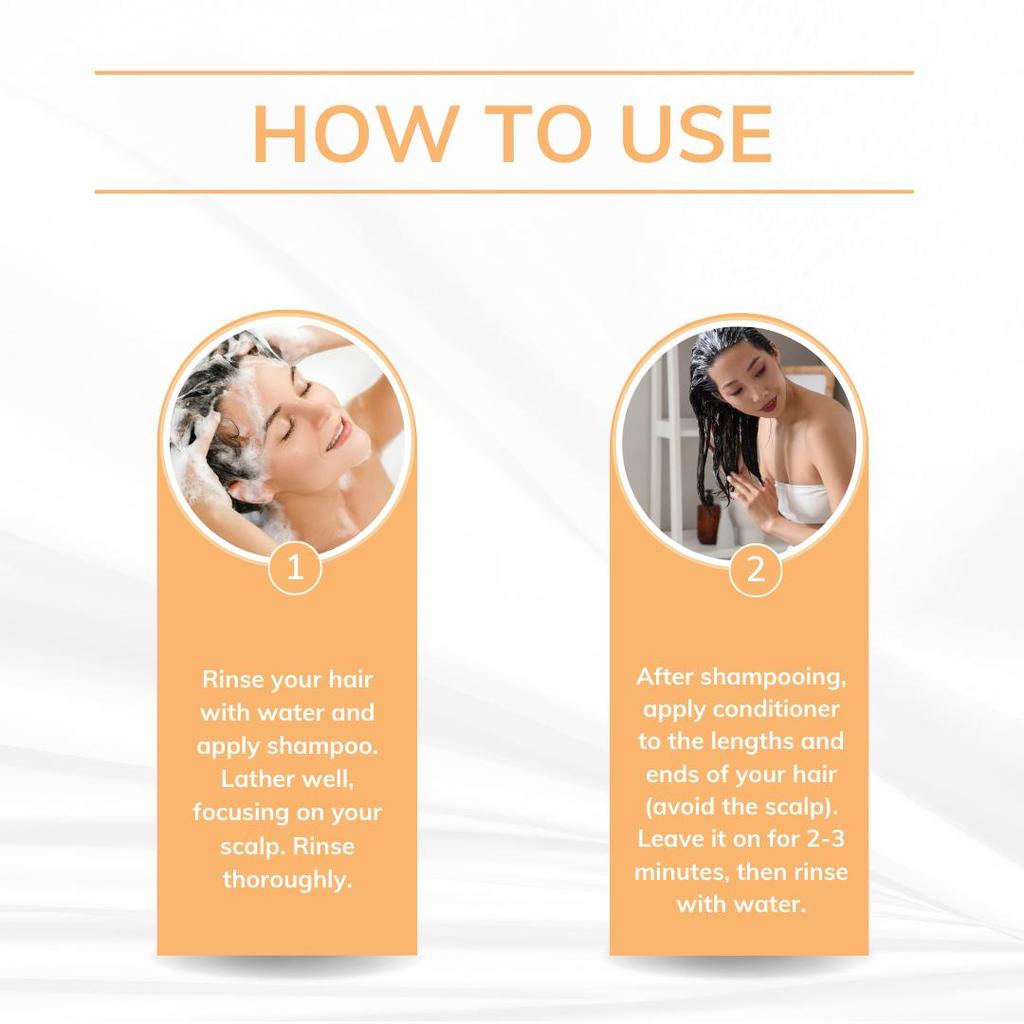 Rice Water Shampoo and Conditioner Set - For Curly, Straight, Dry and Damaged Hair