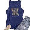 Women's Printed Sleeveless Halter Top Backless Sexy Loose Base Layer Vest