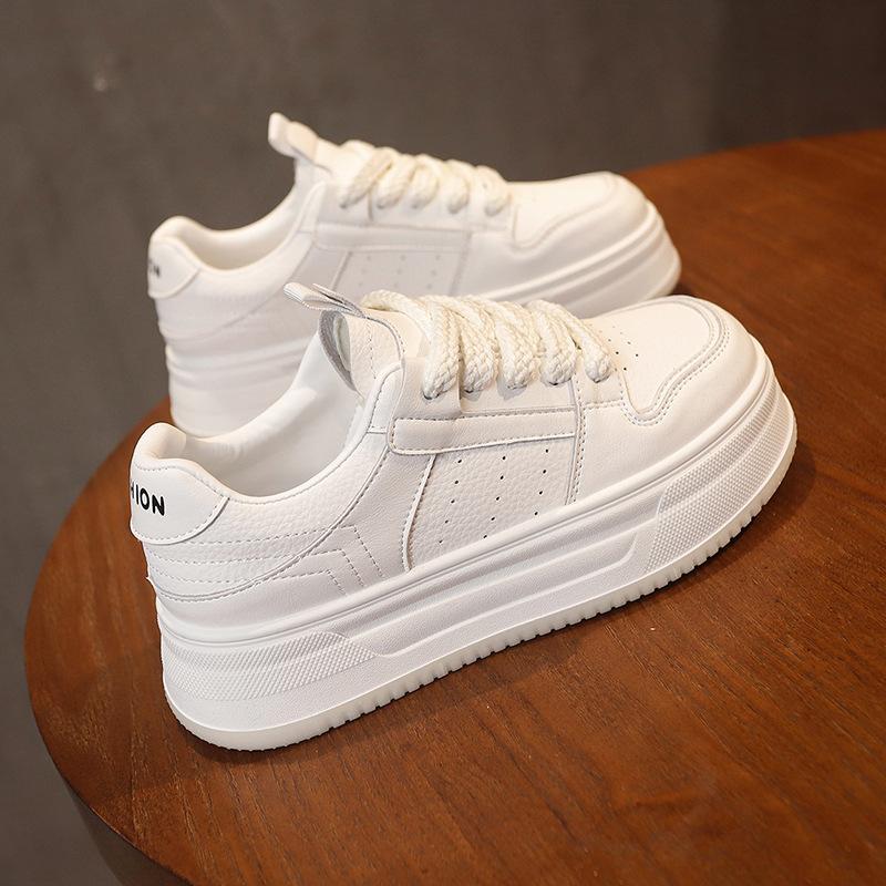 Uncle Babak muffin thick-soled mesh white shoes 2025 new breathable sports lightweight women's casual board shoes