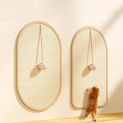 3-in-1 Sisal Cat Scratch Board Wall Mounted Vertical Wear-resistant and Anti Cat Scratch Pad Sofa Protection Sticker Scratch Pads with Balls 1pcs