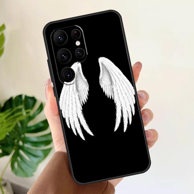 Wings Angel Devil Soft Case For Samsung Galaxy S21 S22 S23 S24 S25 Ultra S9 S10 Plus S20 FE S24 FE Phone Cover