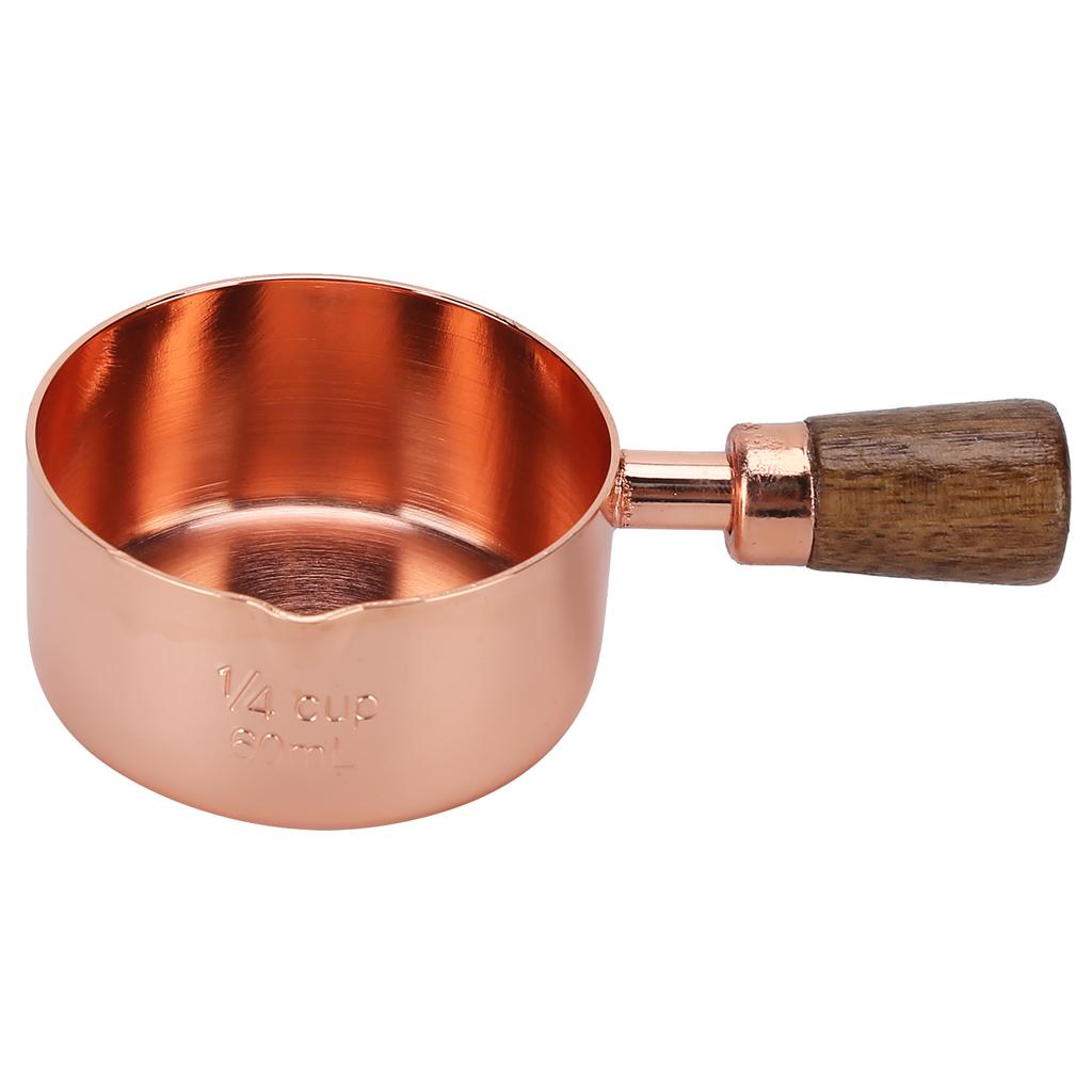 Sauce Pan Wooden Handle Rose Gold Stainless Steel Sauce Pot for Cooking Kitchen Ware1/4cup