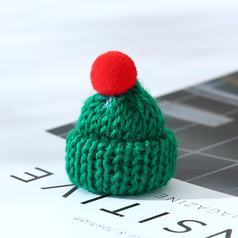 Korean Style Knitted Wool Hat with DIY Pompom Decoration - Mini Christmas Accessory