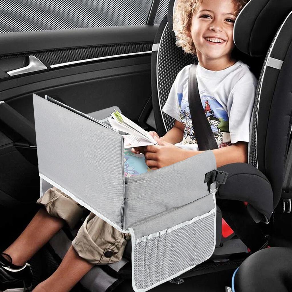 Tacka do samochodu dla dzieci Stabilna tacka podróżna Wszechstronna tacka na fotelik samochodowy Odpinany stolik na fotelik samochodowy Tacki Stolik-organizer na kolana do samolotu