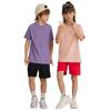 LVLV Kids' Ice Cool Combed Cotton Crew Neck T-Shirt, Short Sleeve, Parent-Child Design with Printed Logo for Boys and Girls.