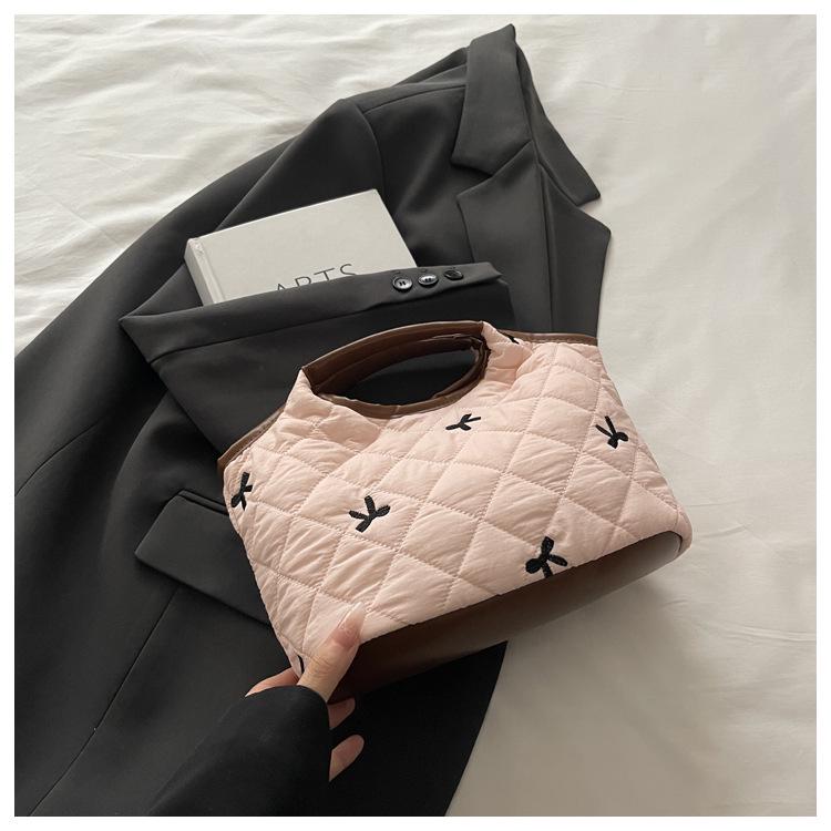 Koreaanse Ruit Herfst/Winter Handtas - High-End Geborduurde Kleine Tote