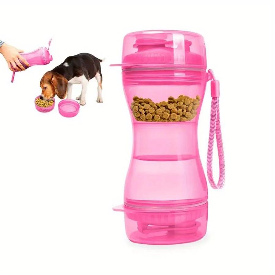 Portable Manual Dog Water Dispenser - No Battery Needed, Durable Plastic Pet Drinking Cup with Ergonomic Handle for Outdoor Walk