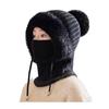 Knitted Hat Women Windproof Insulated Design Soft Fleece Lining 3-in-1 Winter Warm Hat Outdoor Adventures Skiing Hiking Headgear