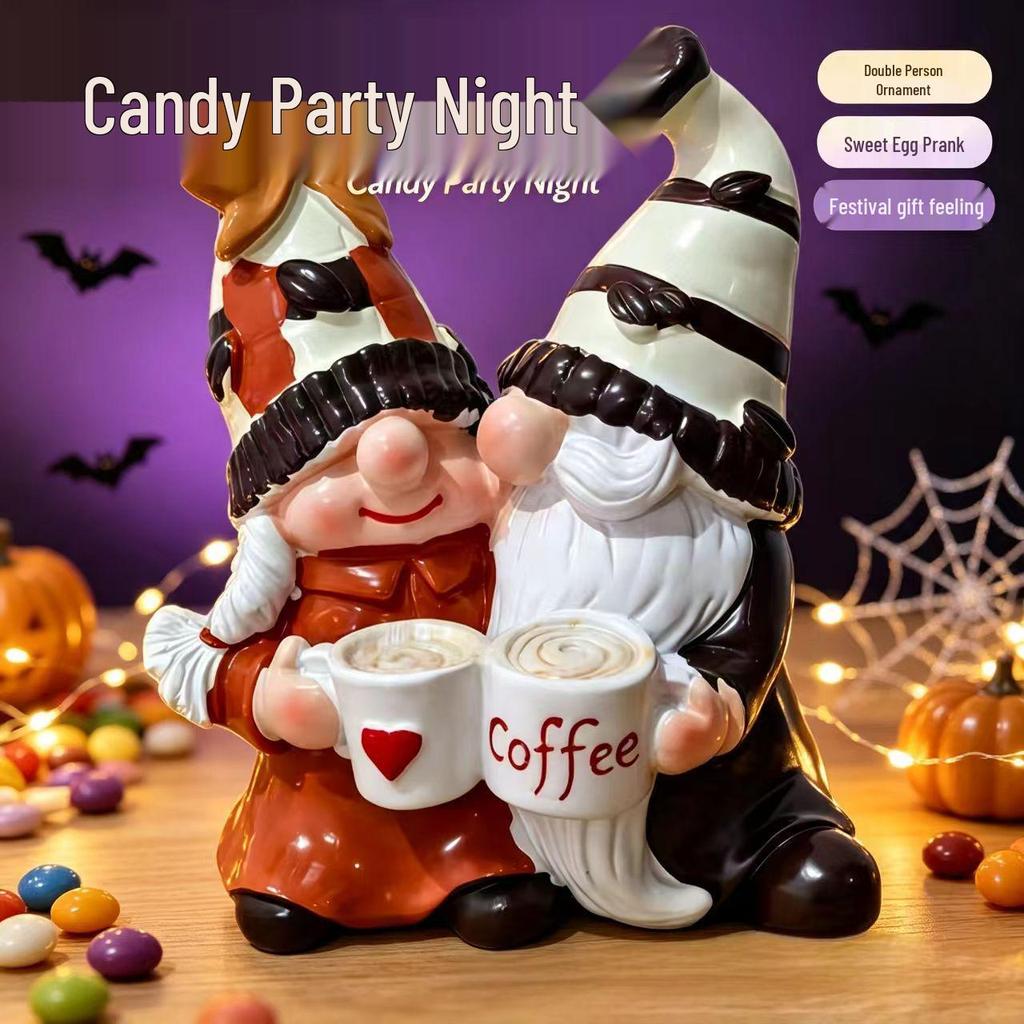 3D Coffee Time Dwarf Resin Ornament - Modern Simple Desktop Home Decor