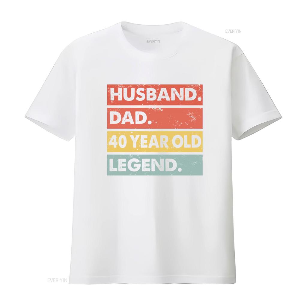 Husband Dad 40 Year Old Legend T Shirt 40th Birthday for Mens Bday vintage Washed Soft graphic Top For Everyday Wear Stylish