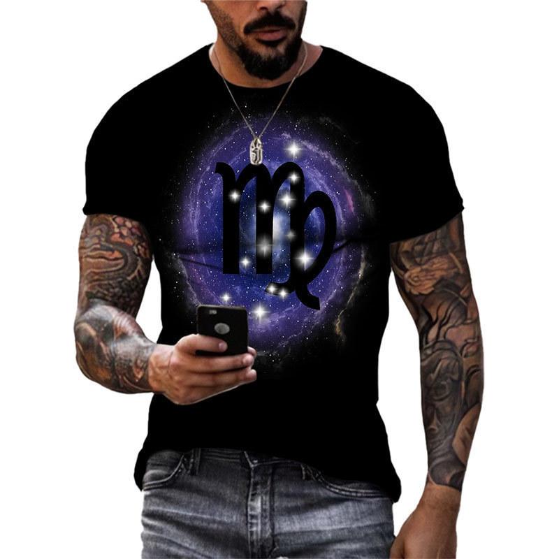 3D Printed Trend Men's Casual Round Neck Fashion Short Sleeved T-shirt Top