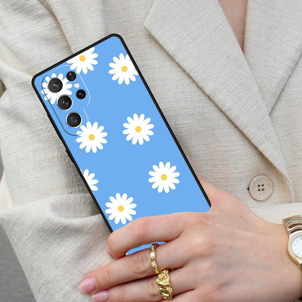Daisy Flower Soft Cell Phone Case for Samsung Galaxy S26 Ultra S25 S24 S23 S22 S21 S20 Note10 Cover
