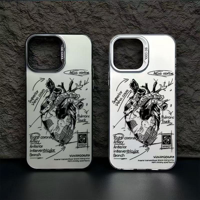 Modello Cardiovascolare Creativo Cuore Custodia per Telefono Medica Per iPhone 15 Pro Max 11 12 13 14 16 Pro XS XR 7 8 Plus Copertura Anti-caduta