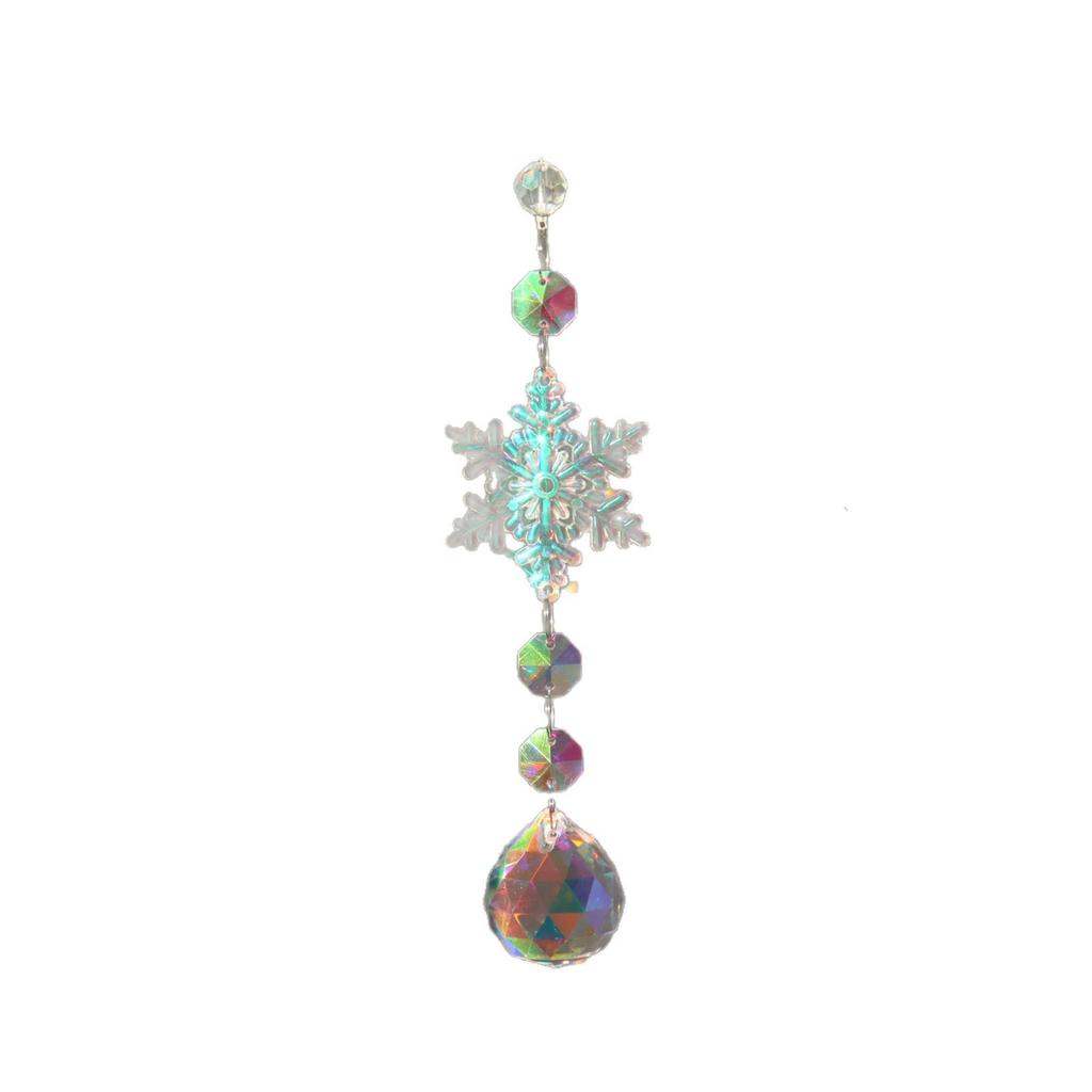 Dreamy Rainbow Snowflake Crystal Pendant - Sunshine Catcher, Window Decoration, Christmas Tree Dream Catcher.