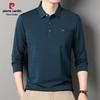 Pierre Cardin Men's Striped Print Long Sleeve Polo Shirt