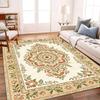 Persian Diamond Flower Area Rug Non Slip Floor Carpet for Living Room Bedroom Study American Retro Home Decor