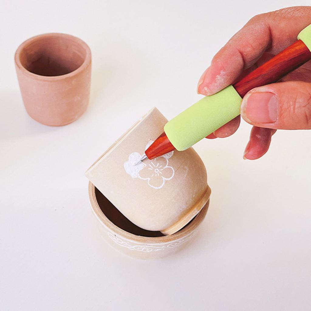 Pottery Texture Carving Tool Double-Ended Carving Needle Engraving Needle Ceramics Decorative Shape Tool for Art Craft