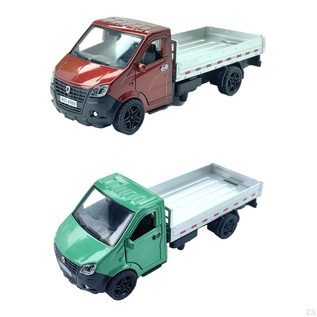 Alloy Toy Truck Model for Kids with Pullback Mechanism, Opening Doors, Portable, Lightweight,