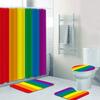 Rainbow Pride Gay Flag Shower Curtain Set Bath Mat Bathroom Toilet Carpet Floor Rug Lesbian Peace Lgbt Home Decor