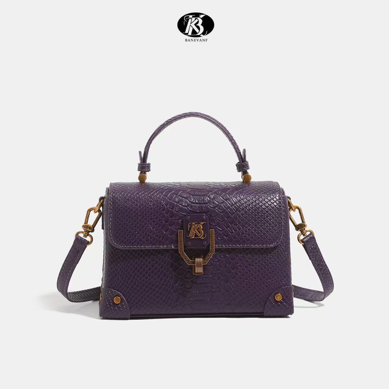 Trendy Guangzhou Women s Bag High-end Snake Pattern Light Luxury Women s Bag New Fashionable and Western-style Lady Handbag фиолетовый