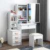 Compact Modern Makeup Dressing Table with Sliding Mirror and Integrated Storage