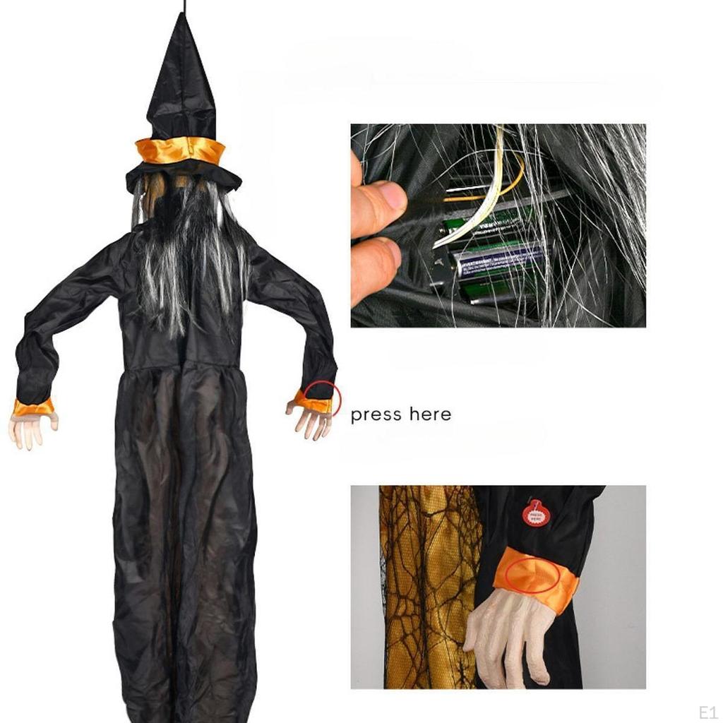 Halloween Hanging Witch Haunted House Horror Prop Lightweight Portable Decoration for Yard