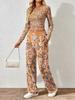Spring and Autumn Ladies V-Neck Long Sleeve Pants Set Comfortable Casual Versatile Slim Two-piece Set