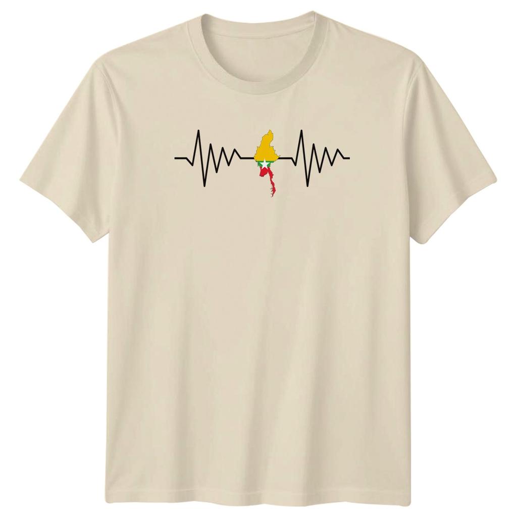 Myanmar Heartbeat TShirt Burmese Heritage Myanmar Pride Gift For Him And Her