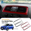 Echter Weicher Karbonfaser-Aufkleber für Skoda Fabia 2 MK2 5J 2007 2008 2009 2010 2011 2012 2013 2014 Auto Mittelkonsole Lüftungsauslass