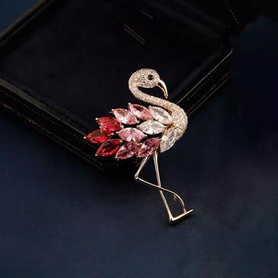 Ženy Brož Flamingo Tvar Štrasový dekor Protiskluzový Odolný proti opotřebení Oblek Kabát Límec Klobouk Šála Dekorace Špendlík na ples Ples Party Oděv Šperky