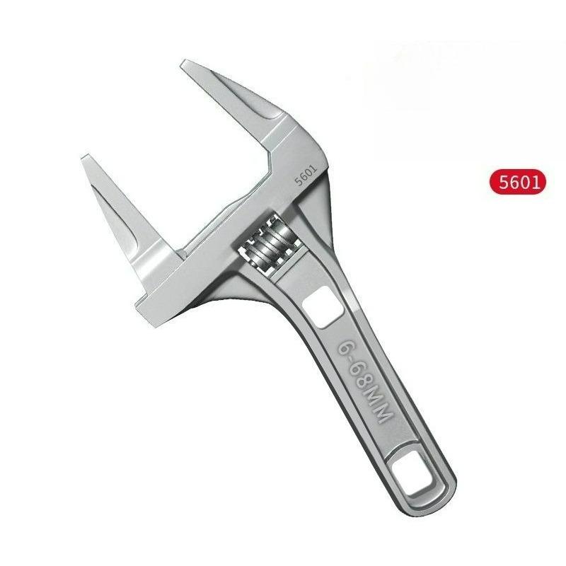 1pcs Adjustable Bathroom Wrench - Aluminum Alloy Multifunctional Universal Spanner for Pipe Nut and Screw Removal New