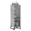 Highboard with Glass Doors Concrete Grey 35x37x120 cm
