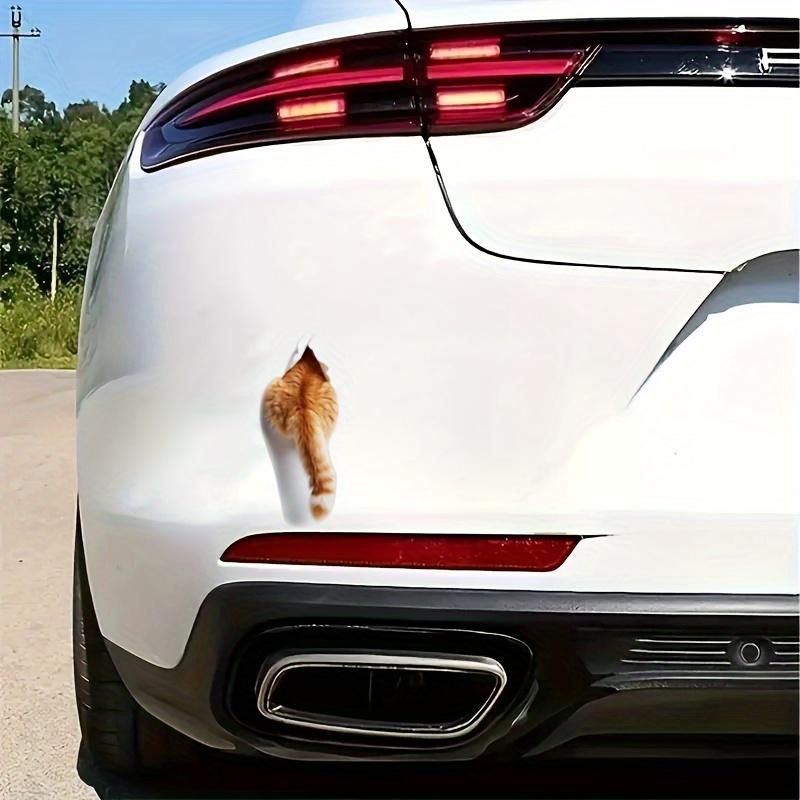 1pc Cute Orange Tabby-like Rocking Tail Vinyl Stickers-Peel-and-Stick,for Cars,Laptops, Home Decor-Scratch Concealing Decoration