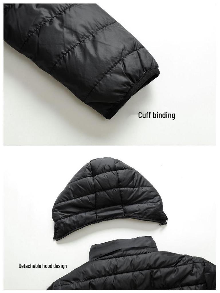 Smart Heated Winter Jacket with Hood for Men, Thick Warm Cotton, USB Charging