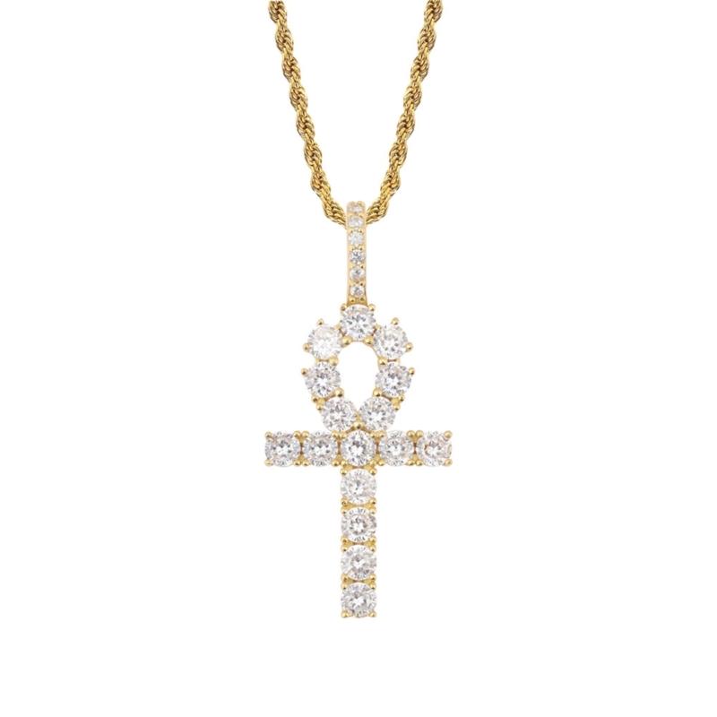 Sterling Silver Hip Hop Crucifix Pendant Necklace Jewelry With Full Cubic Zirconia Stones Accent For Men And Women