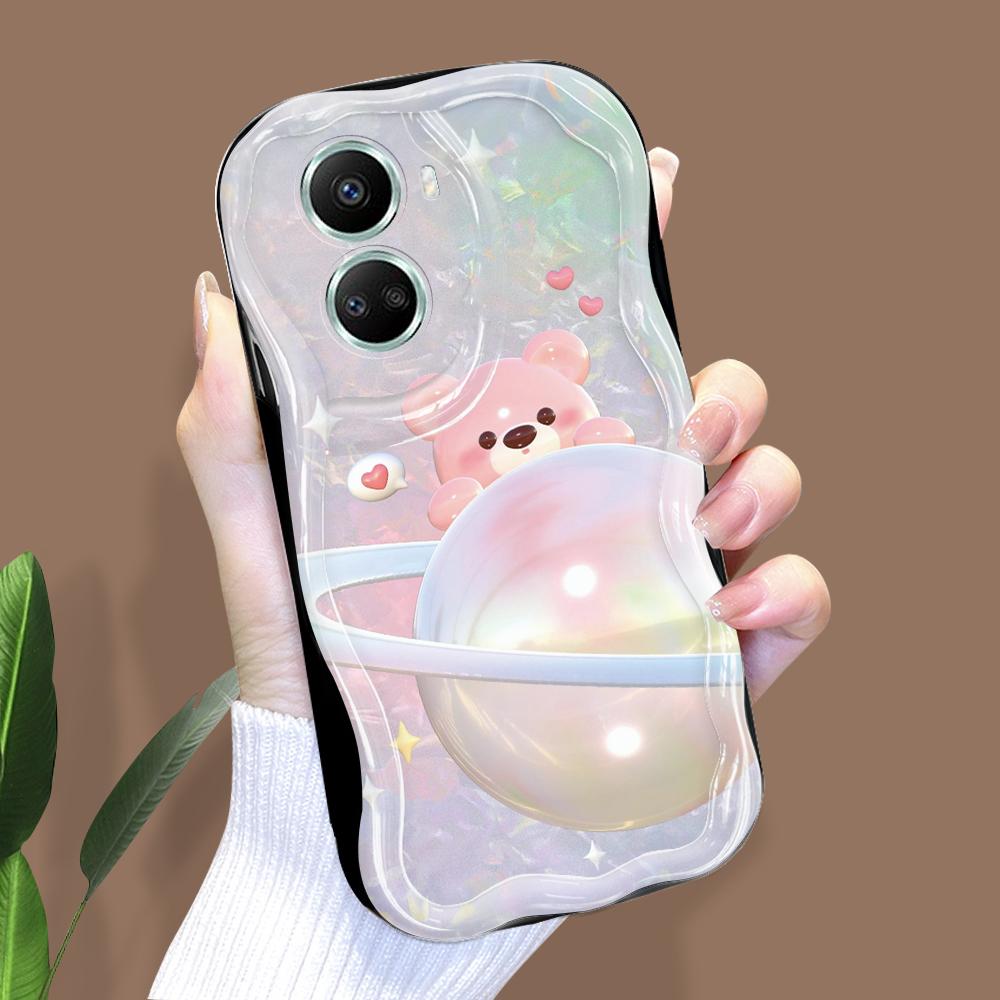 For Honor 90 Lite P30 Pro Infinix Hot 30 40 40i 40 Pro Smart 8 Pro Vivo V29e V30e Star Planet Rabbit Bear Cream Texture Soft Silicone Phone Case
