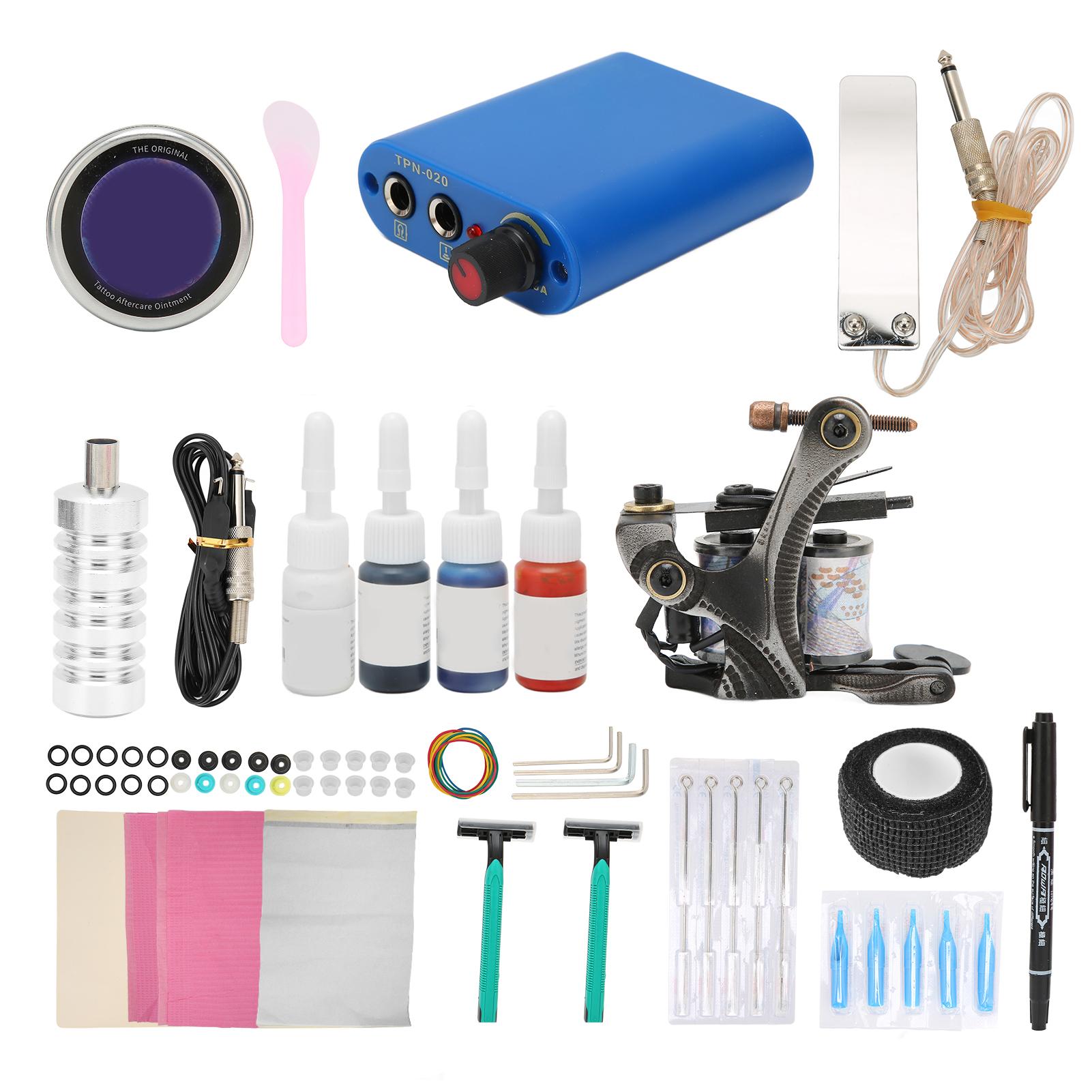 

10 катушек для татуировки, синяя мини-машина для татуировки, полный комплект для татуировки EU Plug