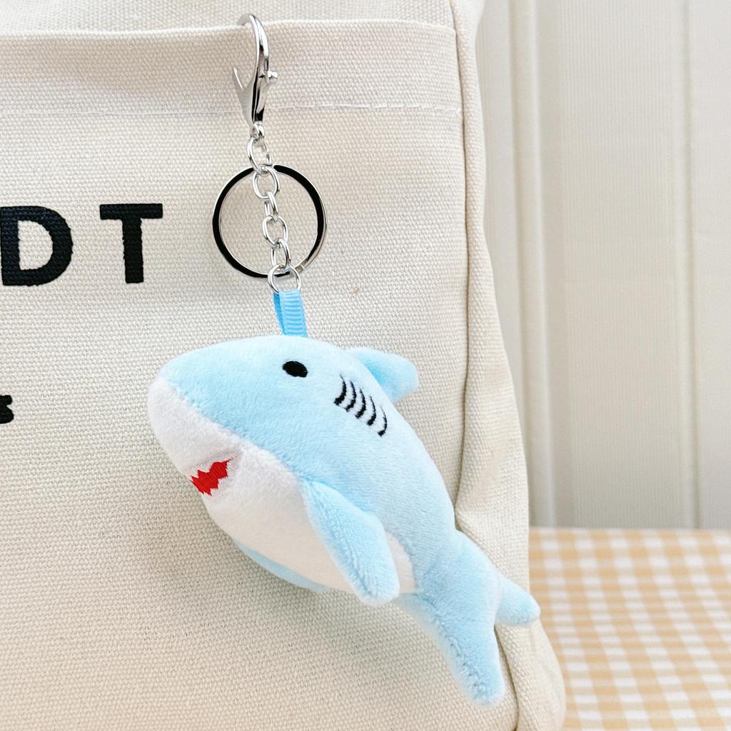 Cross-Border Plush Shark Keychain Pendant - Cute Wedding Toss Doll Bag Charm