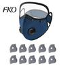 Outdoor Face Guard Reusable Carbon Filter Dust Mask with Adjustable Goggles, 6-Layer Protection 10 Filters, Breathing Valve, Eye