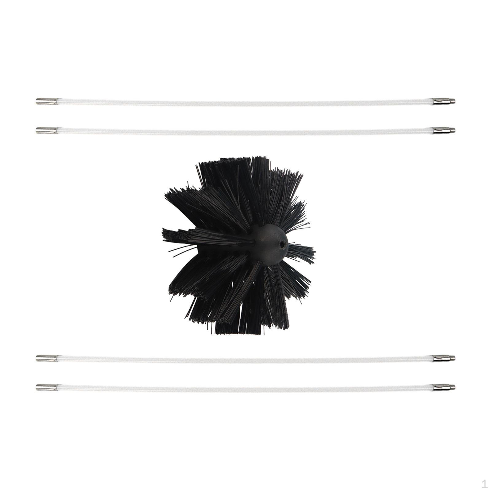 

-Очиститель вентиляционных отверстий, щетка для удаления дымохода, нейлоновая головка 4 дюйма, инструмент для чистки воздуховодов сушилки, 4 Rods