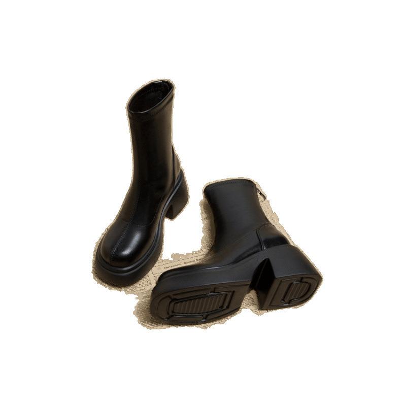 Raised Thick-soled Martin Boots, Children's New Spring and Autumn Single Boots, High-heeled Short Boots, Women's Korean Small Ankle Boots