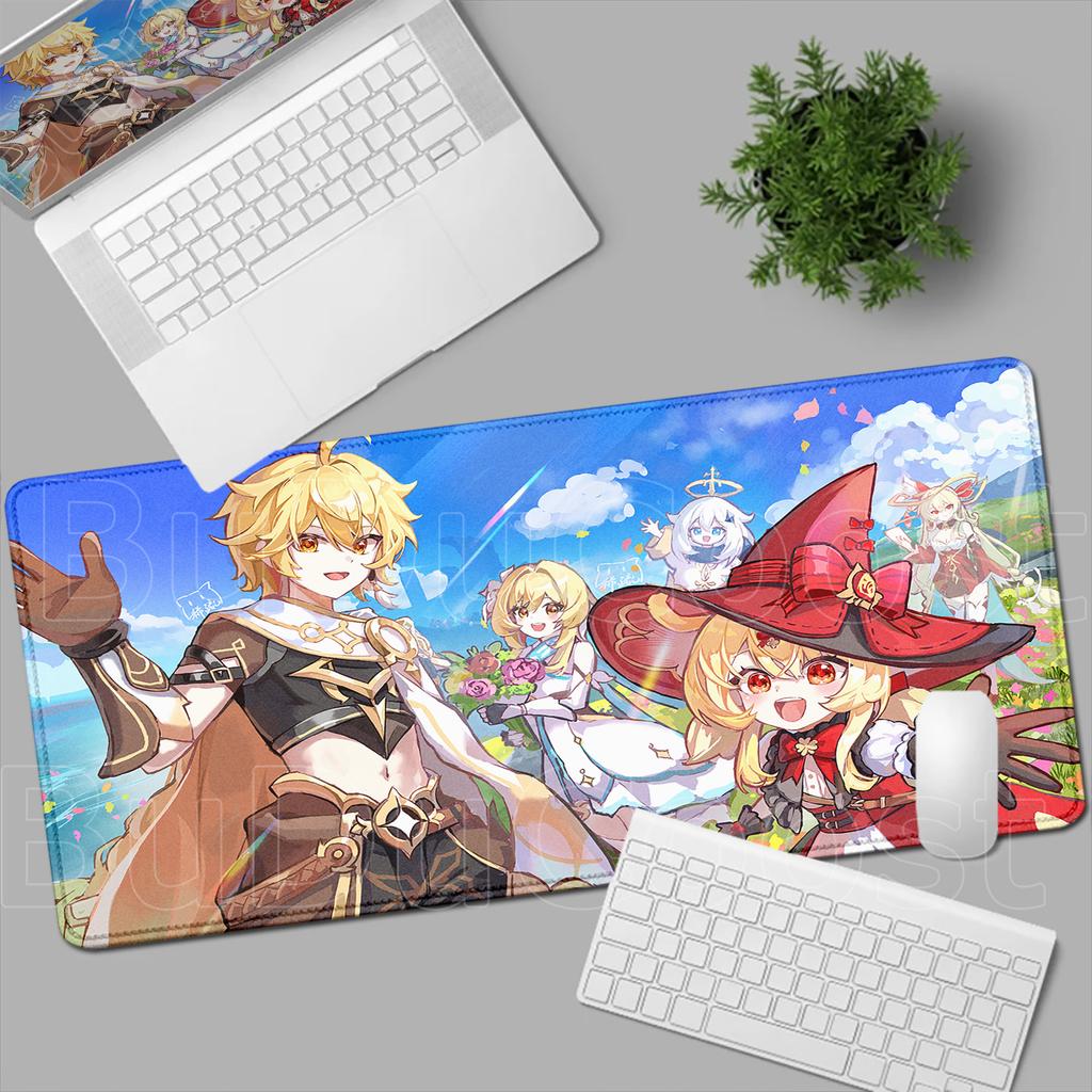 New Kawaii Mouse Pad Gamer PC Computer Cute Genshin Impact Klee Alice Desk Mat Keyboard Anime Gaming Accessories Mousepad Carpet