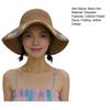 Beach Hat Hollow Design Large Eaves UV Blocking Colorful Flower Decoration Sun Protection Hat Portable Hand-Crocheted Straw Hat